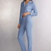 Bas de pyjama droit en modal Oxford Stripes