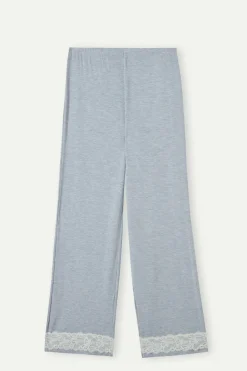 Bas de pyjama en modal avec dÉtails en dentelle
