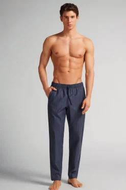 Bas de pyjama en toile de coton imprimÉ rayures fines