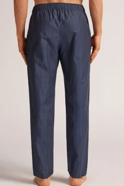 Bas de pyjama en toile de coton imprimÉ rayures fines