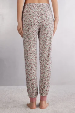 Bas de pyjama long en modal avec chevilles resserrÉes FLORAL ROMANCE