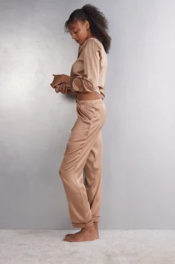 Bas de pyjama long en soie