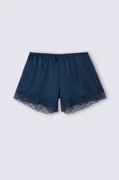 Bas de pyjama short en soie avec dentelle