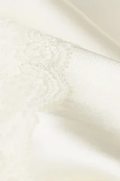 Bas de pyjama short en soie avec dentelle