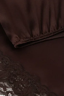 Bas de pyjama short en soie avec dentelle