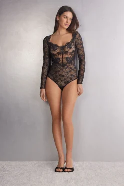 Body manches longues en dentelle THE SIMPLEST PLEASURES