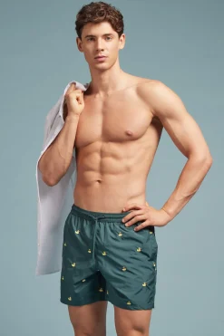 Boxer de bain avec broderie canards