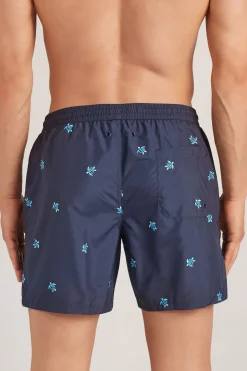 Boxer de bain avec broderie tortues