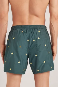 Boxer de bain avec broderie canards