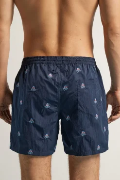 Boxer de bain avec broderie poulpes