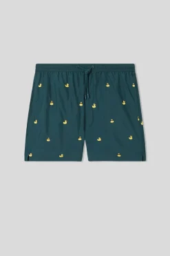 Boxer de bain avec broderie canards