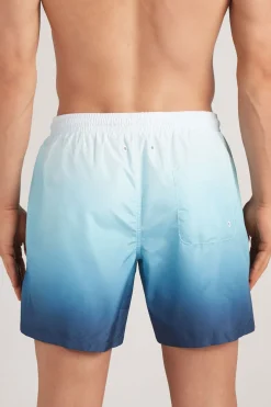 Boxer de bain imprimÉ dÉgradÉ bleu