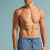 Boxer de bain imprimÉ rayÉ bleu