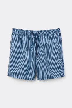 Boxer de bain imprimÉ rayÉ bleu
