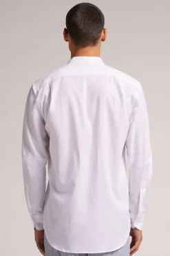 Chemise col mao en lin et coton