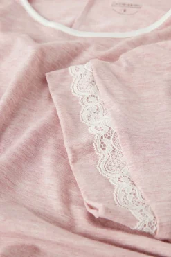 Chemise de nuit à manches courtes avec dÉtails en dentelle