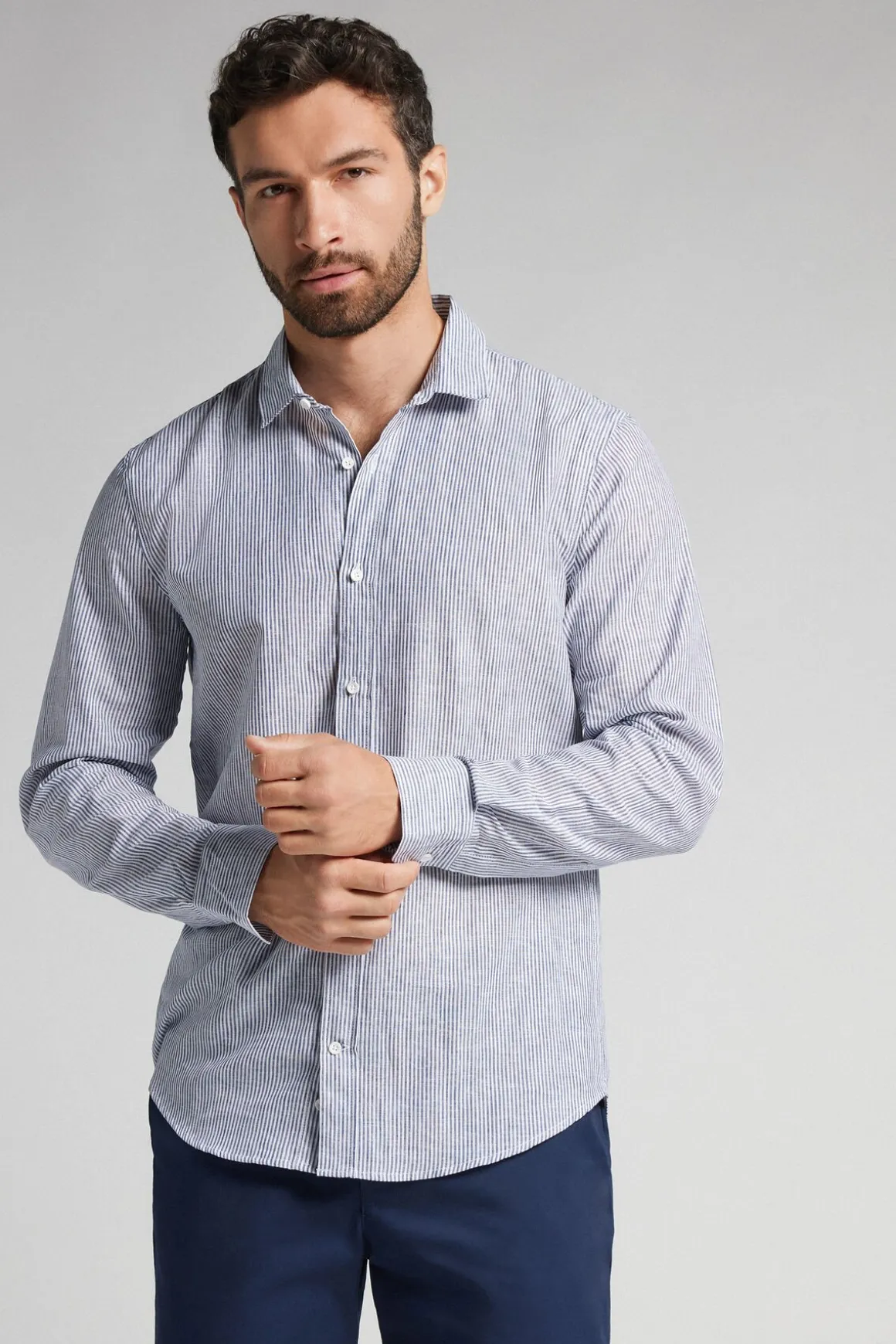 Chemise en lin et coton