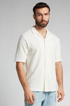 Chemise Manches Courtes Bowling à Rayures