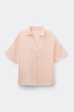 Chemise manches courtes en toile de lin