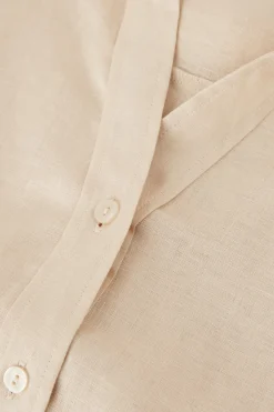 Chemise manches courtes en toile de lin