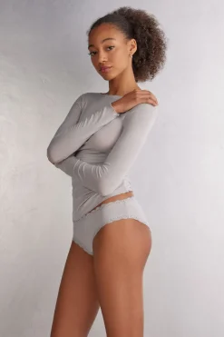 Culotte en coton et dentelle