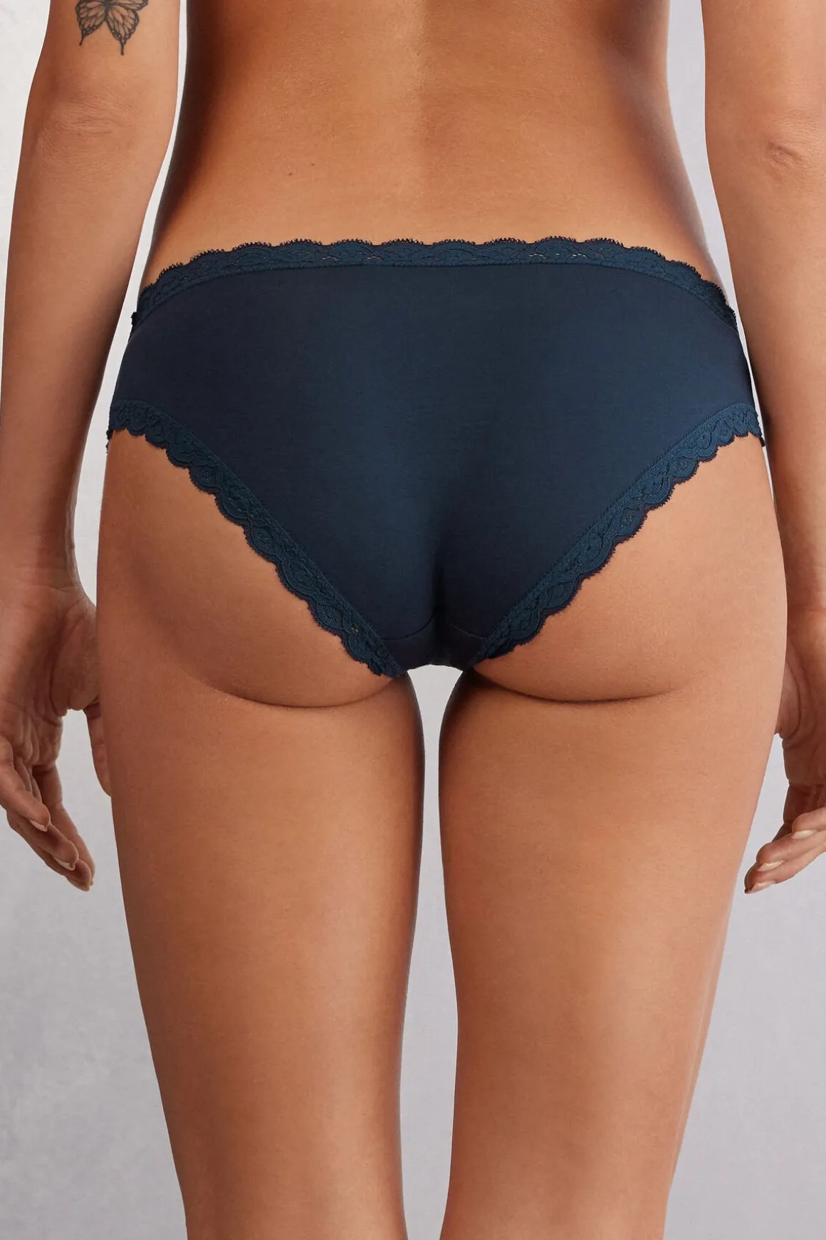 Culotte en coton et dentelle