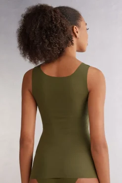 DÉbardeur à col rond en coton sans couture