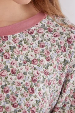Haut de pyjama à col bateau FLORAL ROMANCE