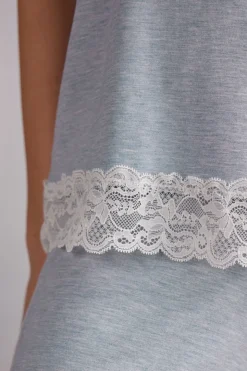 Haut de pyjama en modal avec dÉtails en dentelle