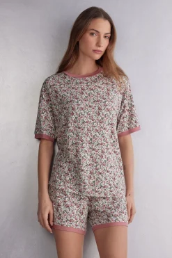 Haut de pyjama manches courtes FLORAL ROMANCE