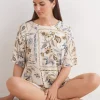 Haut de pyjama manches courtes en Fresh Bamboo ITALIAN RIVIERA