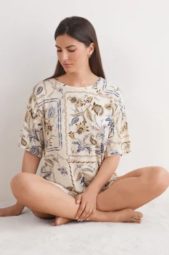 Haut de pyjama manches courtes en Fresh Bamboo ITALIAN RIVIERA