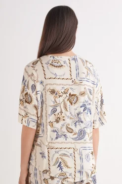 Haut de pyjama manches courtes en Fresh Bamboo ITALIAN RIVIERA