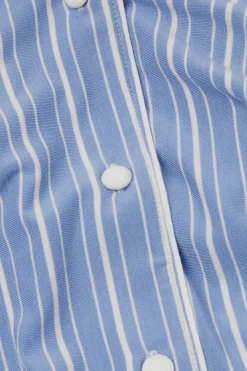 Haut de pyjama manches courtes en modal ouvert devant Oxford à rayures
