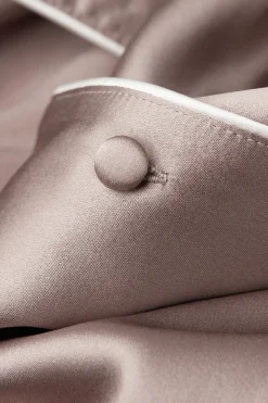 Haut de pyjama manches courtes en soie coupe homme