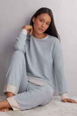 Haut de pyjama manches longues en modal avec laine COLD WINTER NIGHT