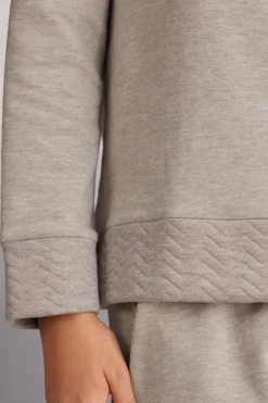 Haut de pyjama manches longues à col V SOFT CHEVRON