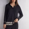 Haut de pyjama ouvert devant en modal PRETTY FLOWERS