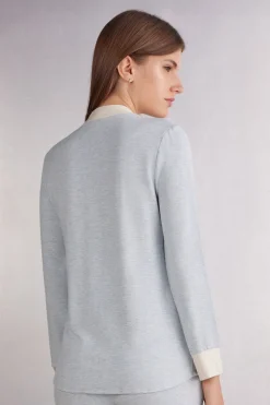 Haut de pyjama ouvert devant en modal avec laine COLD WINTER NIGHT