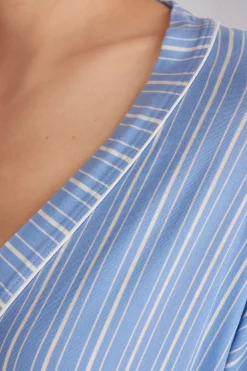 Kimono en modal Oxford à rayures