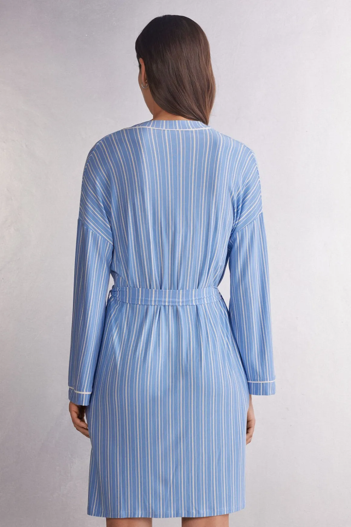 Kimono en modal Oxford à rayures