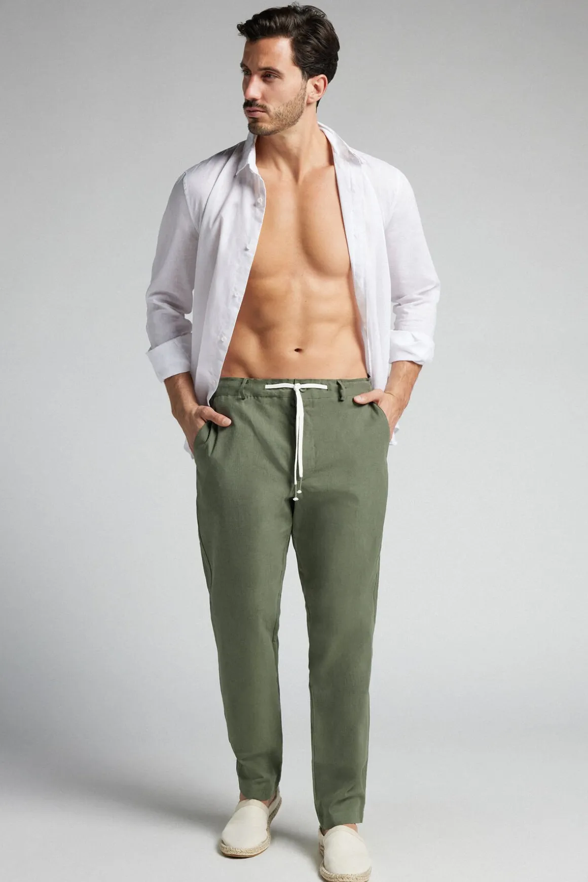 Pantalon en lin et coton