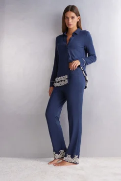 Pantalon en modal avec volant PRETTY FLOWERS