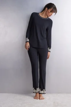 Pantalon en modal avec volant PRETTY FLOWERS