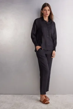 Pantalon en toile de lin