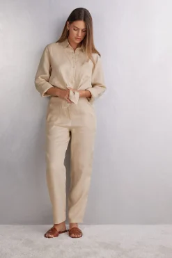 Pantalon en toile de lin