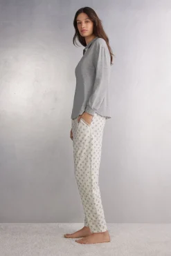 Pantalon long en coton Superior DUSTY FLOWER