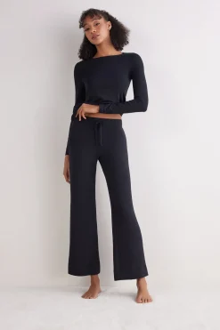 Pantalon long palazzo en modal