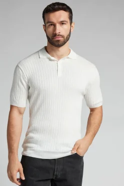 Polo manches courtes en maille de coton côtelÉ