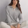 Polo manches longues en coton Superior DUSTY FLOWER